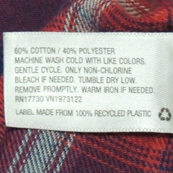 Mossimo Supply Co Blue Red Plaid Cotton Blend Flannel Button Down Shirt Size XXL - Picture 13 of 13